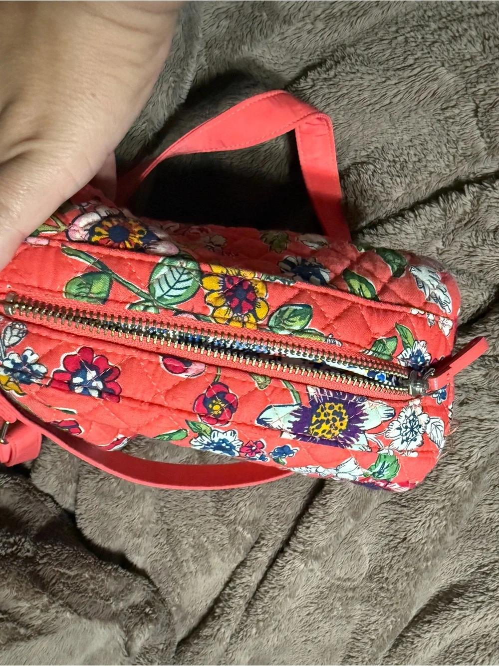 Vera Bradley Coral Quilted Floral Crossbody